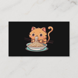 Cute Cat Eating Spaghetti Vincent Van Gogh Style M Enclosure Card