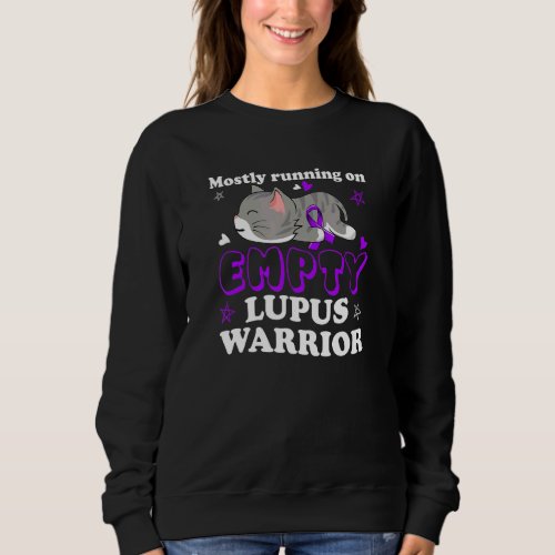 Cute Cat Empty Lupus Warrior Awareness Love Pet Pu Sweatshirt
