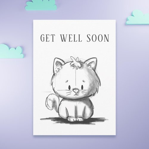 Cute Cat Encouraging Get Well  Card