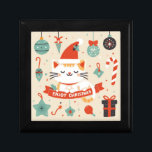 Cute Cat Enjoy Christmas season  Gift Box<br><div class="desc">Amazing Eye-catching Design A Cat Enjoy Christmas Holidays Season</div>