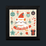 Cute Cat Enjoy Christmas season  Gift Box<br><div class="desc">Amazing Eye-catching Design A Cat Enjoy Christmas Holidays Season</div>