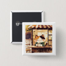 Cute Cat Enjoying Coffee at Cozy Cafe