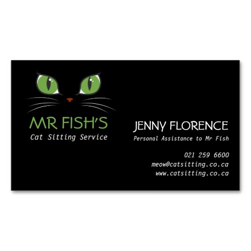 Cute Cat Eyes Pet Care Cat Business Magnetic Business Card