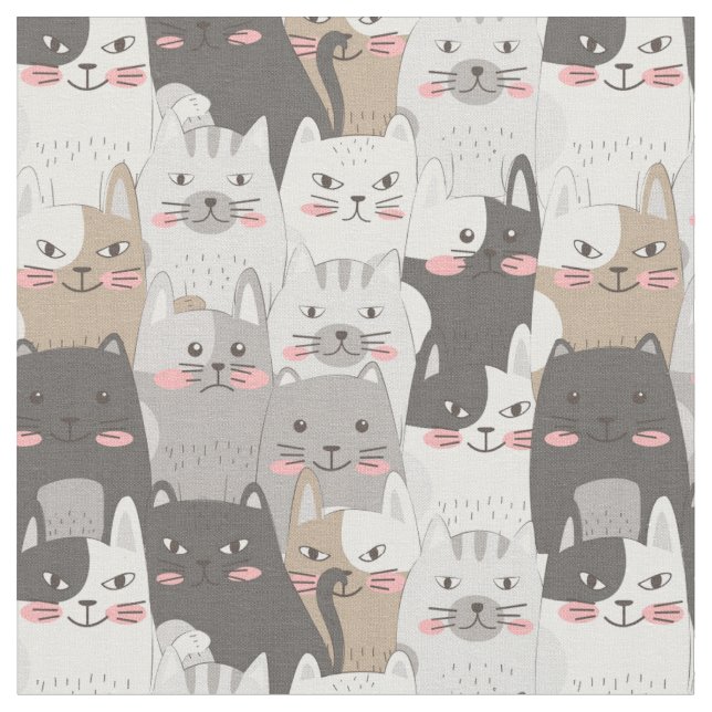 Cute Cat Fabric (Close Up)