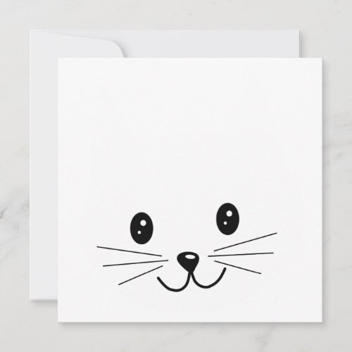 Cute Cat Face. Custom Invitations