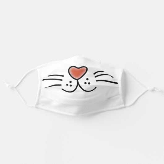 Cute Cat Face Adult Cloth Face Mask (Front, Unfolded)