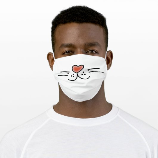Cute Cat Face Adult Cloth Face Mask (Worn)