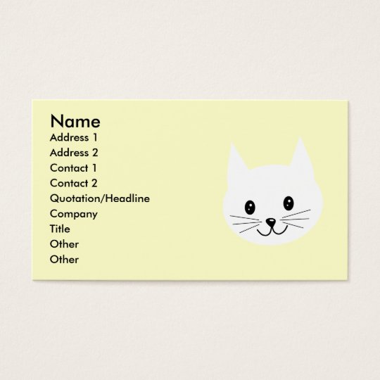 Cute Cat Face. Business Card