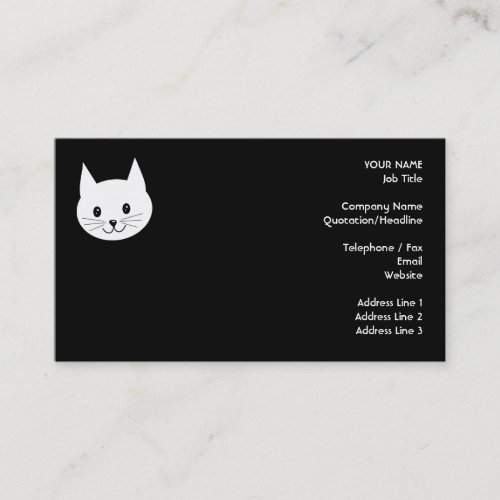 Cute Cat Face. Business Card