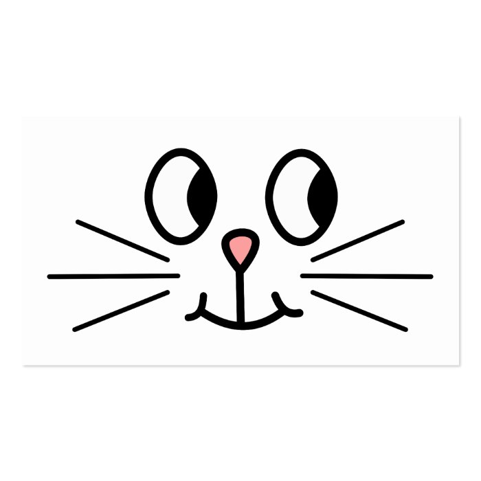 Cute Cat Face. Business Card Template