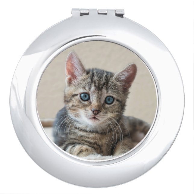 Cute Cat Face Compact Mirror (Front)