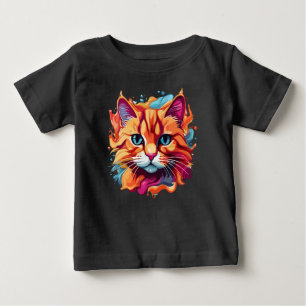 Cute Cat Face Digital Art-87002 Baby T-Shirt