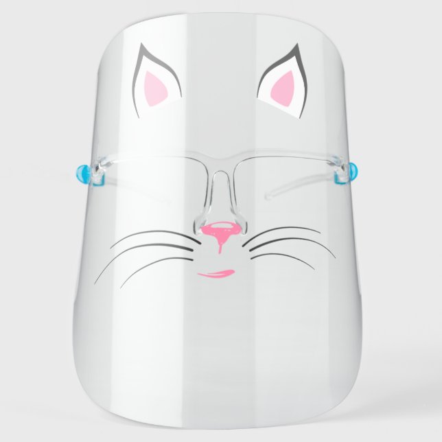 Cute Cat Face Face Shield (Front)
