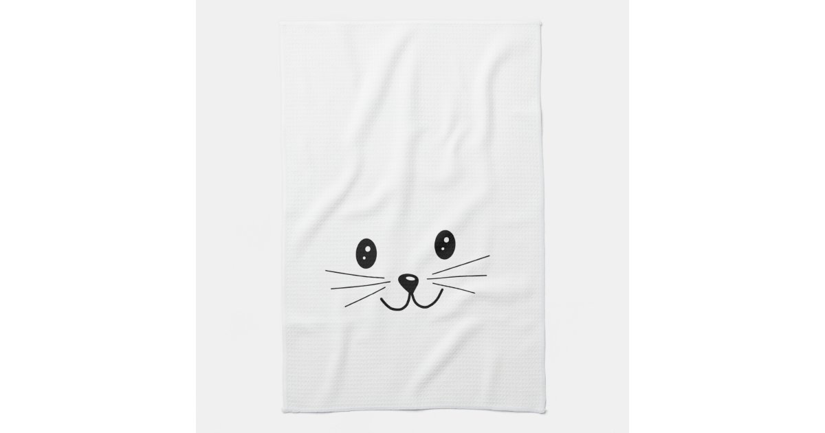 Cute Cat Face. Hand Towel