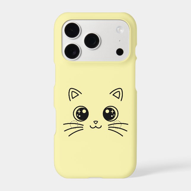 Cute Cat Face Iphone Case (Back)