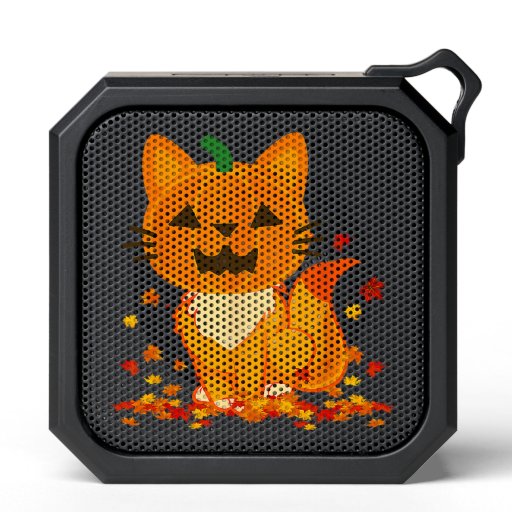 Cute Cat Face Jack O Lantern Pumpkin Halloween Aut Bluetooth Speaker