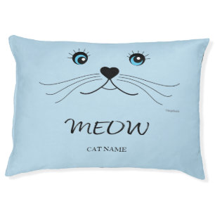 Cute Cat Face MEOW Personalized Cat Pet Bed