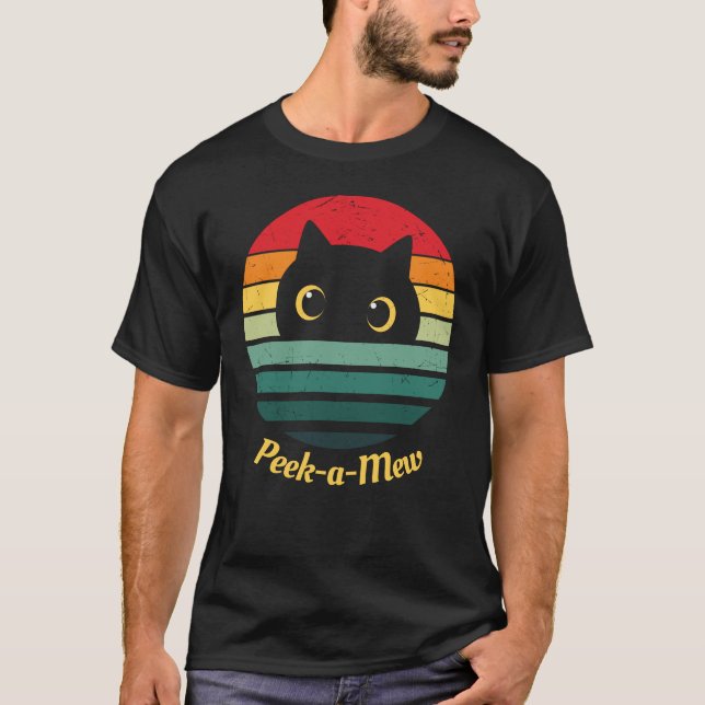 Cute Cat Face Peek a Mew T-Shirt (Front)