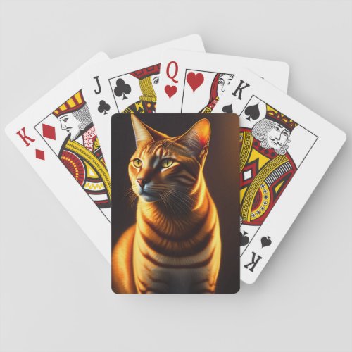 Cute Cat Face Portrait Painting Gift Poker Cards