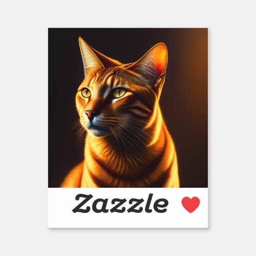 Cute Cat Face Portrait Painting Gift Sticker