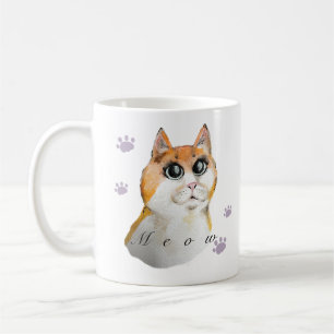 Cute Cat Face. Red cat. Coffee Mug