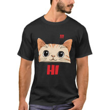 Cute Cat Face Short Sleeve T-Shirt | Unisex Black 