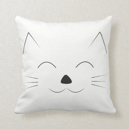 Cute Cat Face Throw Pillow