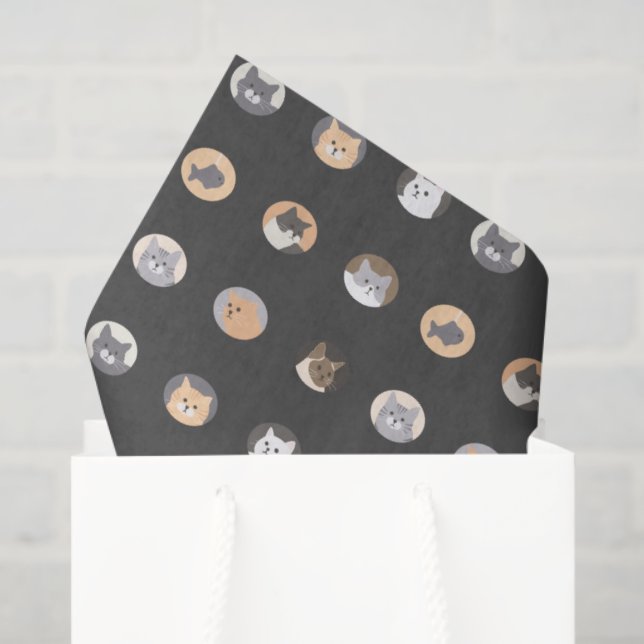 Cute Cat Face Tissue Paper with Cat Pattern (Gift Bag)