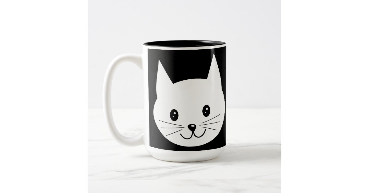 Cute Cat  Face Two  Tone  Coffee Mug Zazzle com