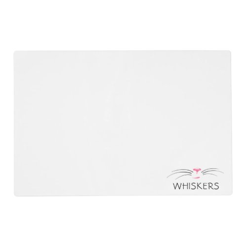 Cute Cat Face Whiskers Drawing Personalized Placemat