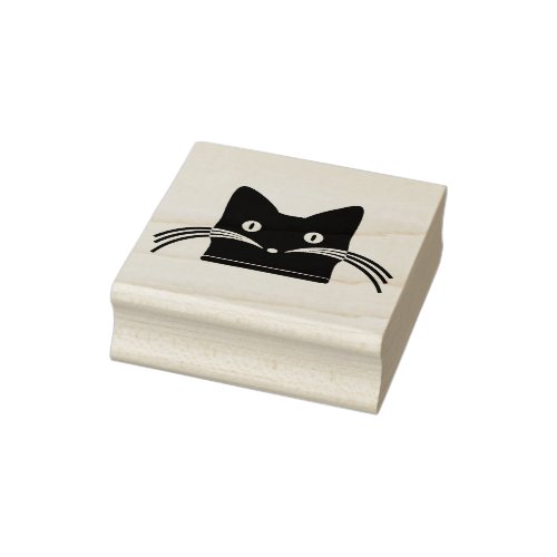 Cute Cat Face with Whiskers Art Stamp