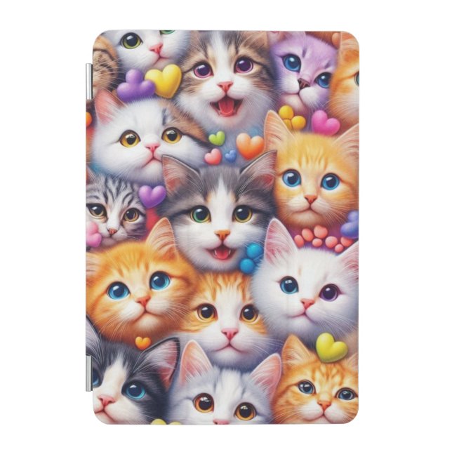 Cute Cat Faces iPad Smart Cover (Front)