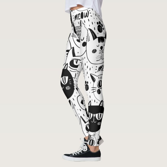Cute Cat Faces Leggings (Left)
