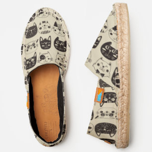 Cute Cat Faces Pattern Espadrilles