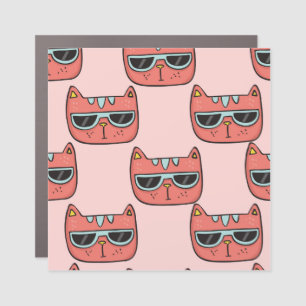 Cute cat faces, seamless pattern. car magnet
