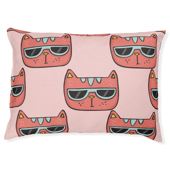 Cute cat faces, seamless pattern. pet bed (Front)
