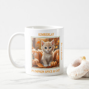 Cute Cat Fall Pumpkin Spice Cat Lover Name Mug