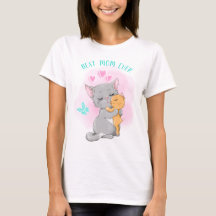 Cute cat family cat mom tshirt, Best mom ever gift