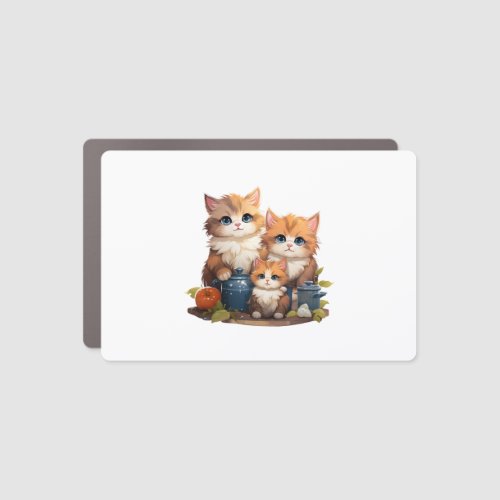 Cute cat family cooking   car magnet