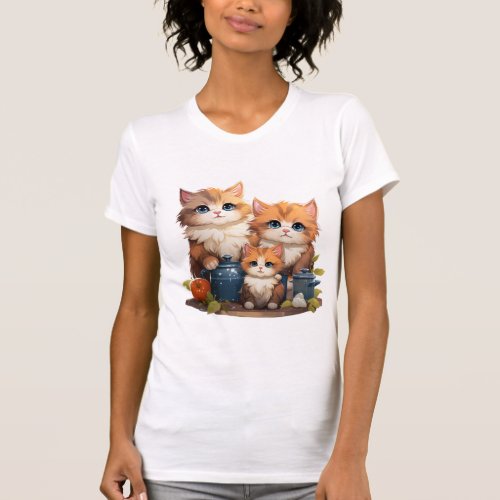 Cute cat family cooking   T_Shirt