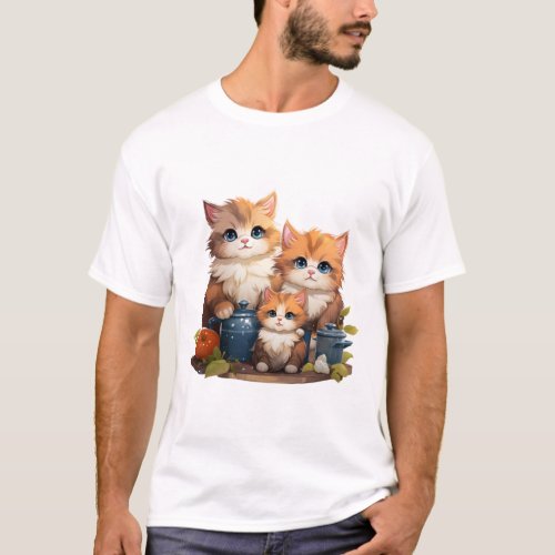 Cute cat family cooking   T_Shirt