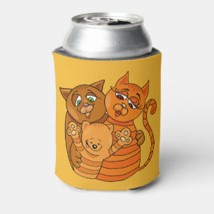Cute Cat Family custom name & color can cooler
