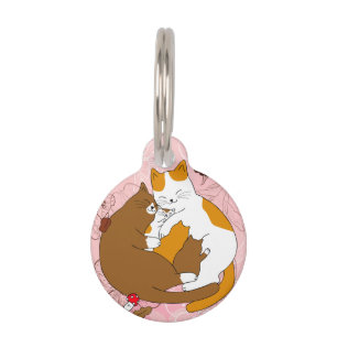 Cute Cat Family Pet ID Tag