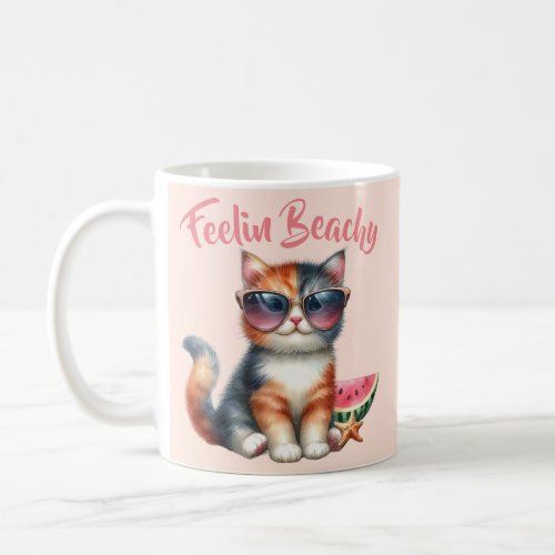 Cute Cat Feelin Beachy Coffee Mug
