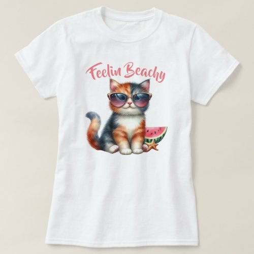 Cute Cat Feelin Beachy T_Shirt