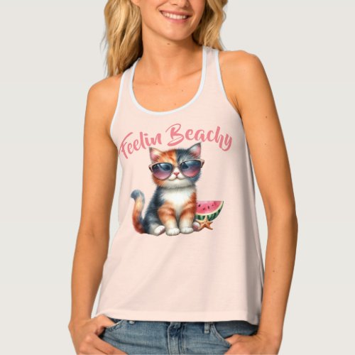 Cute Cat Feelin Beachy Tank Top