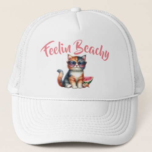 Cute Cat Feelin Beachy Trucker Hat