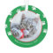 Cute Cat First Christmas Pawprints Green