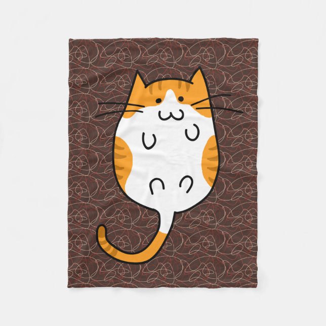 Cute Cat Fleece Blanket (Front)