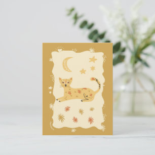 Cute Cat Folk Art  - Artist Postcard